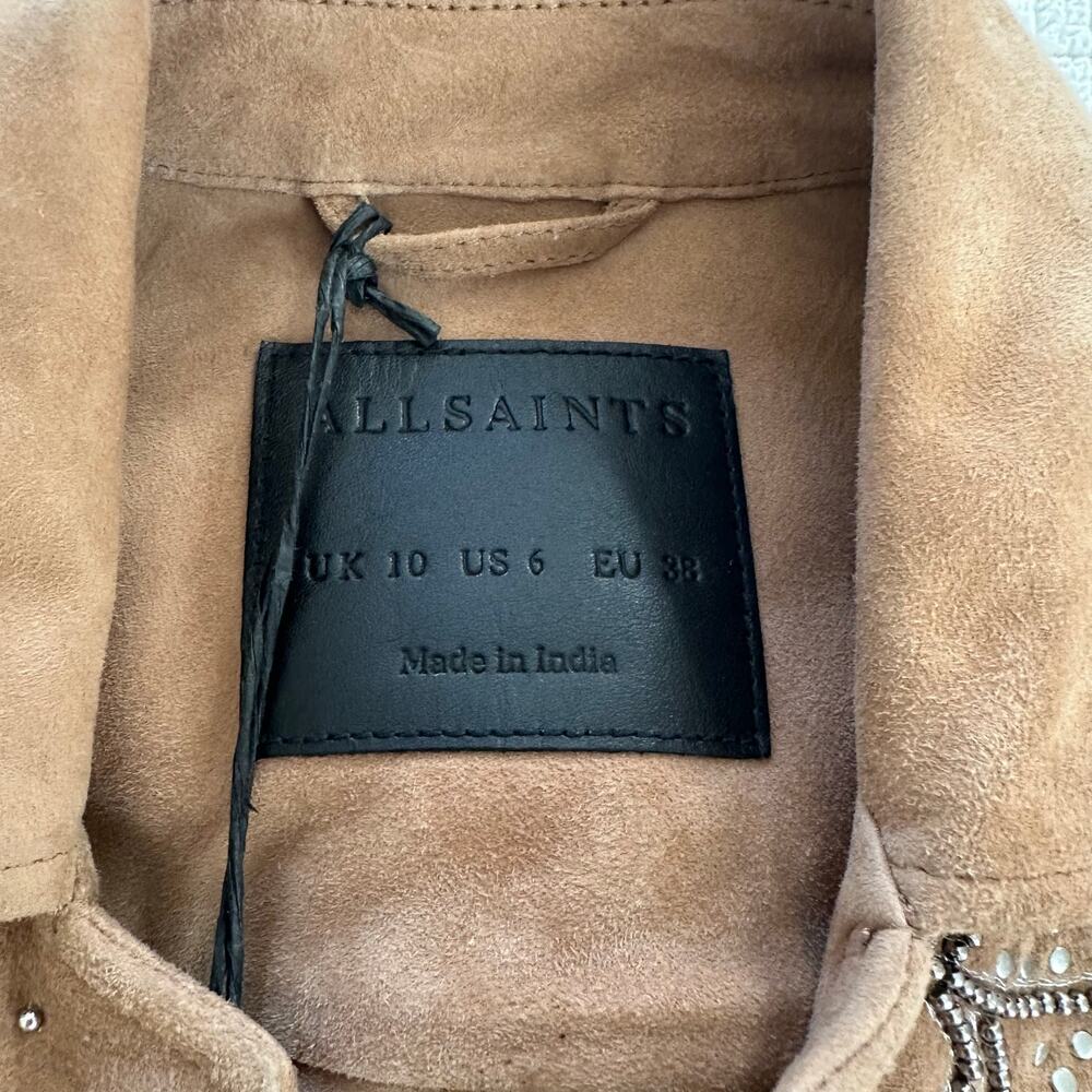 ALLSAINTS Corinna Shai Suede Jacket Size 6 - Picture 9 of 13